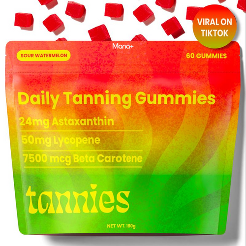 Manaplus - 60 Natural Tanning Gummies Sour Watermelon Flavor