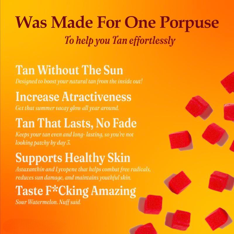 Manaplus - 60 Natural Tanning Gummies Sour Watermelon Flavor