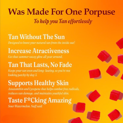 Manaplus - 60 Natural Tanning Gummies Sour Watermelon Flavor